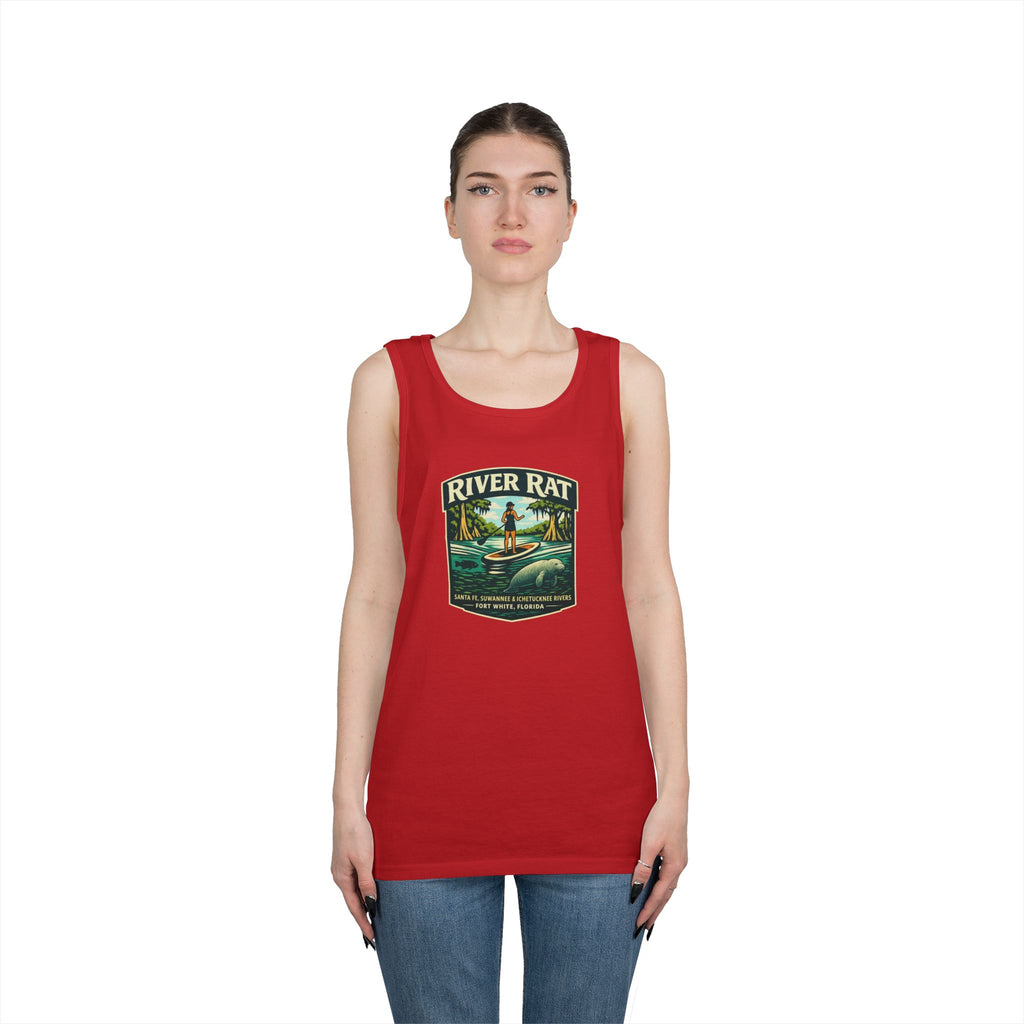 River Rat Kayak Tank Top — Vintage River Fishing Outdoor Graphic