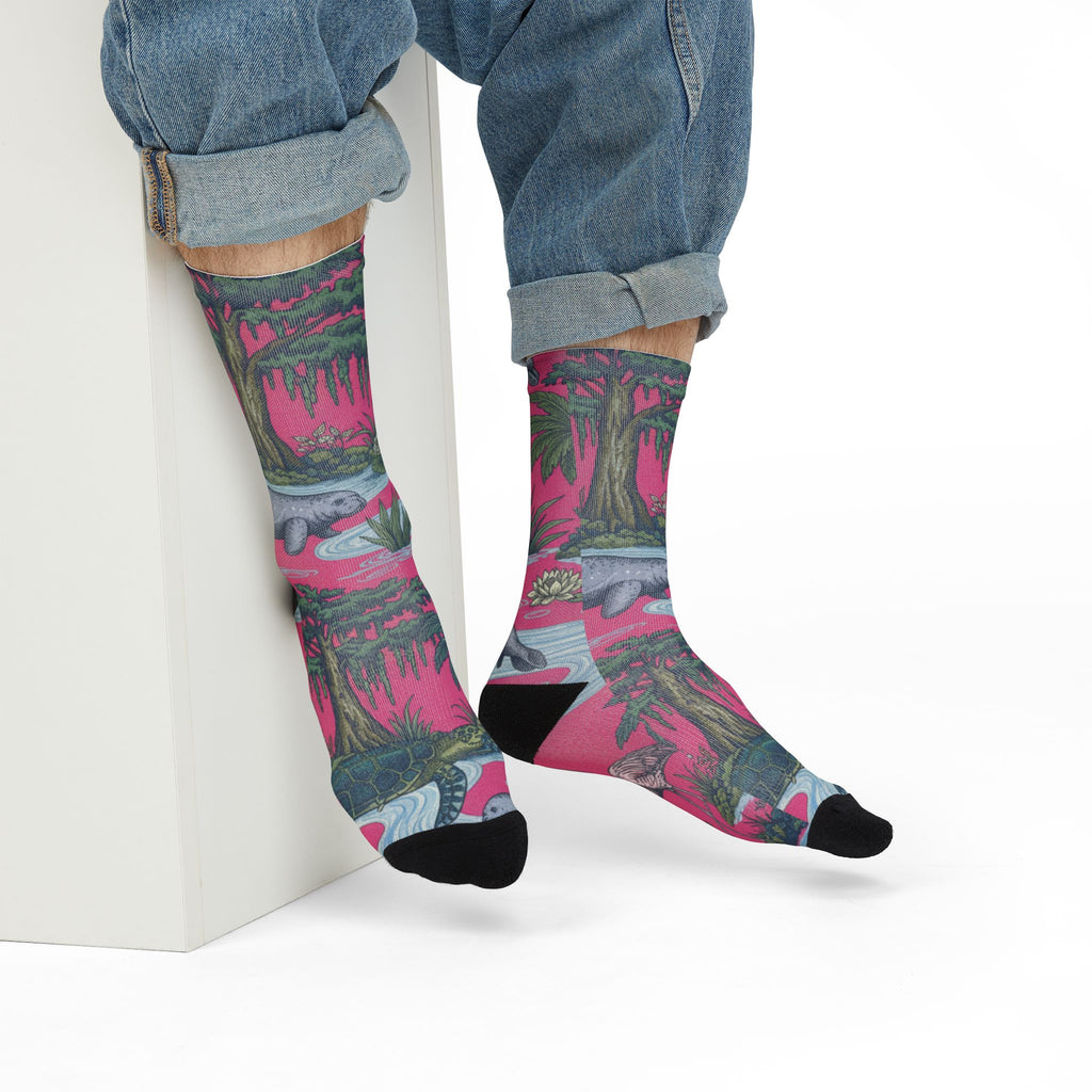 North Florida River Socks — Florida Springs Wildlife All-Over Print | Fort White, FL