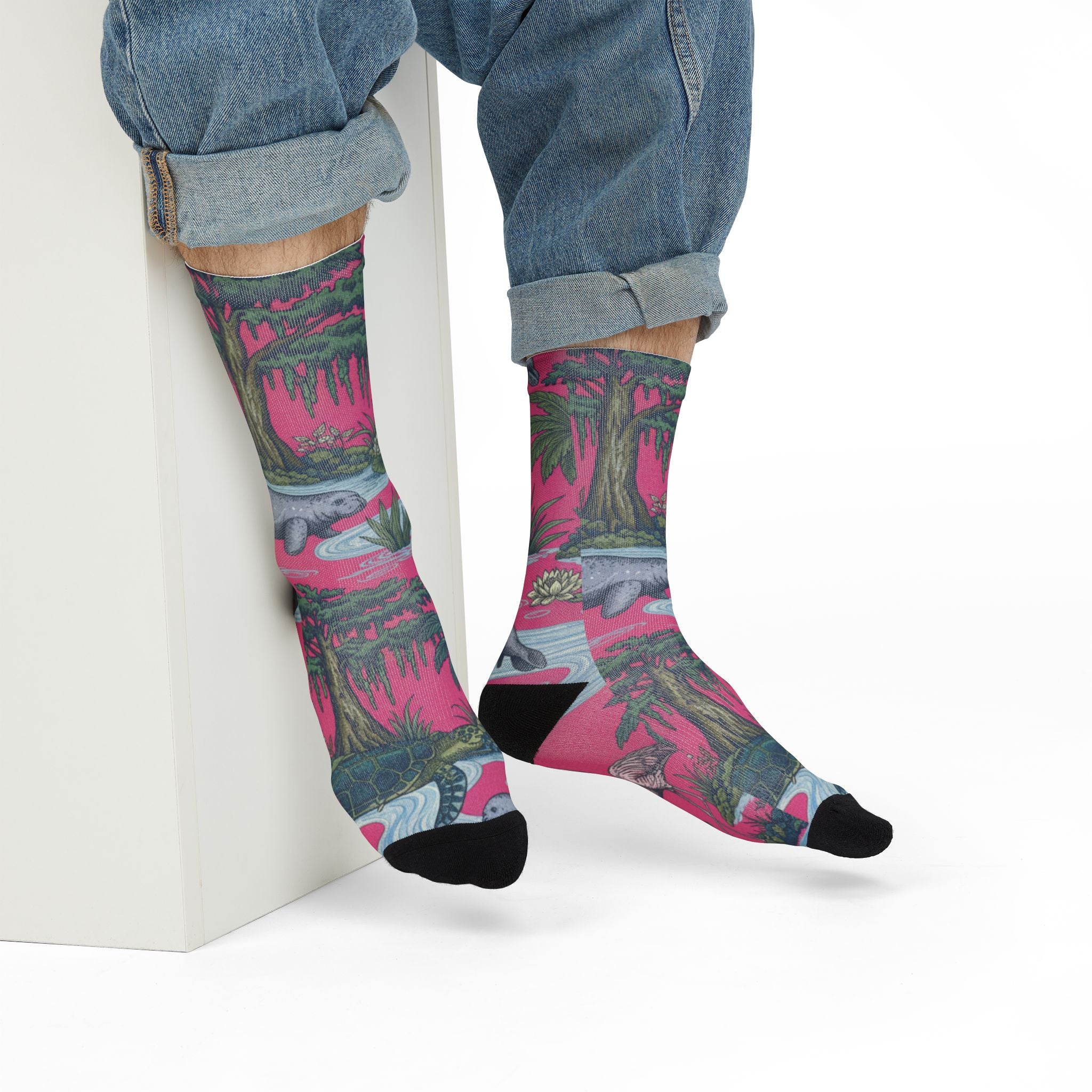 North Florida River Socks — Florida Springs Wildlife All-Over Print | Fort White, FL