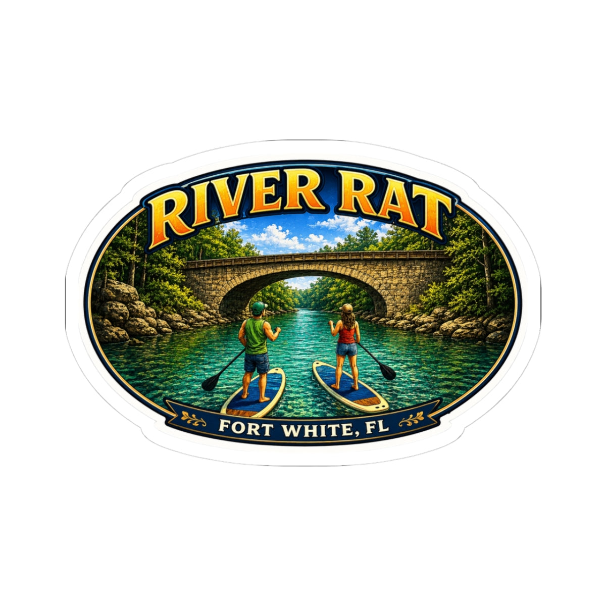River Rat Old Trestle Paddleboard Sticker – Fort White, Florida