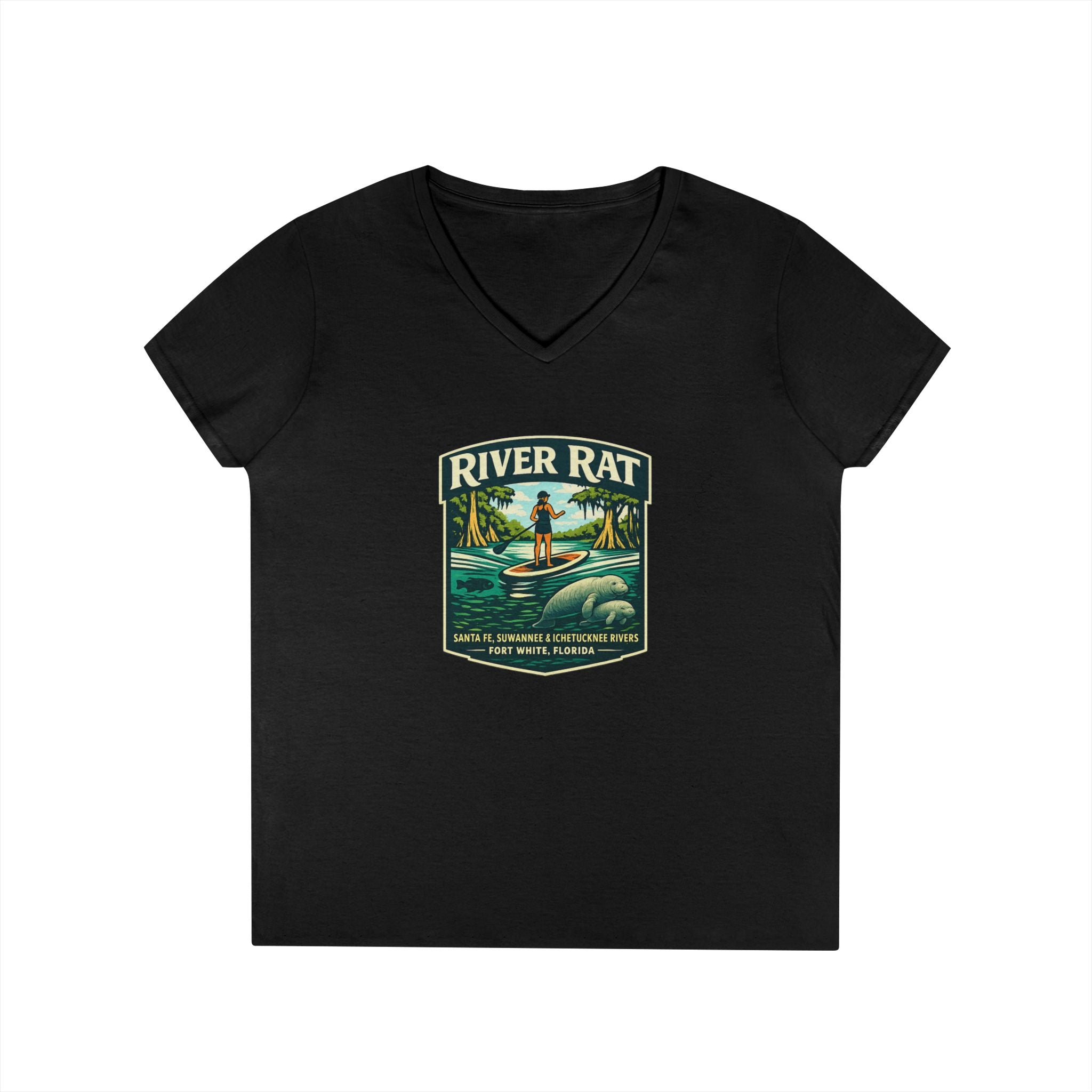 River Rat Ladies T-Shirt – Santa Fe, Suwannee & Ichetucknee Rivers | Fort White Florida Springs Tee