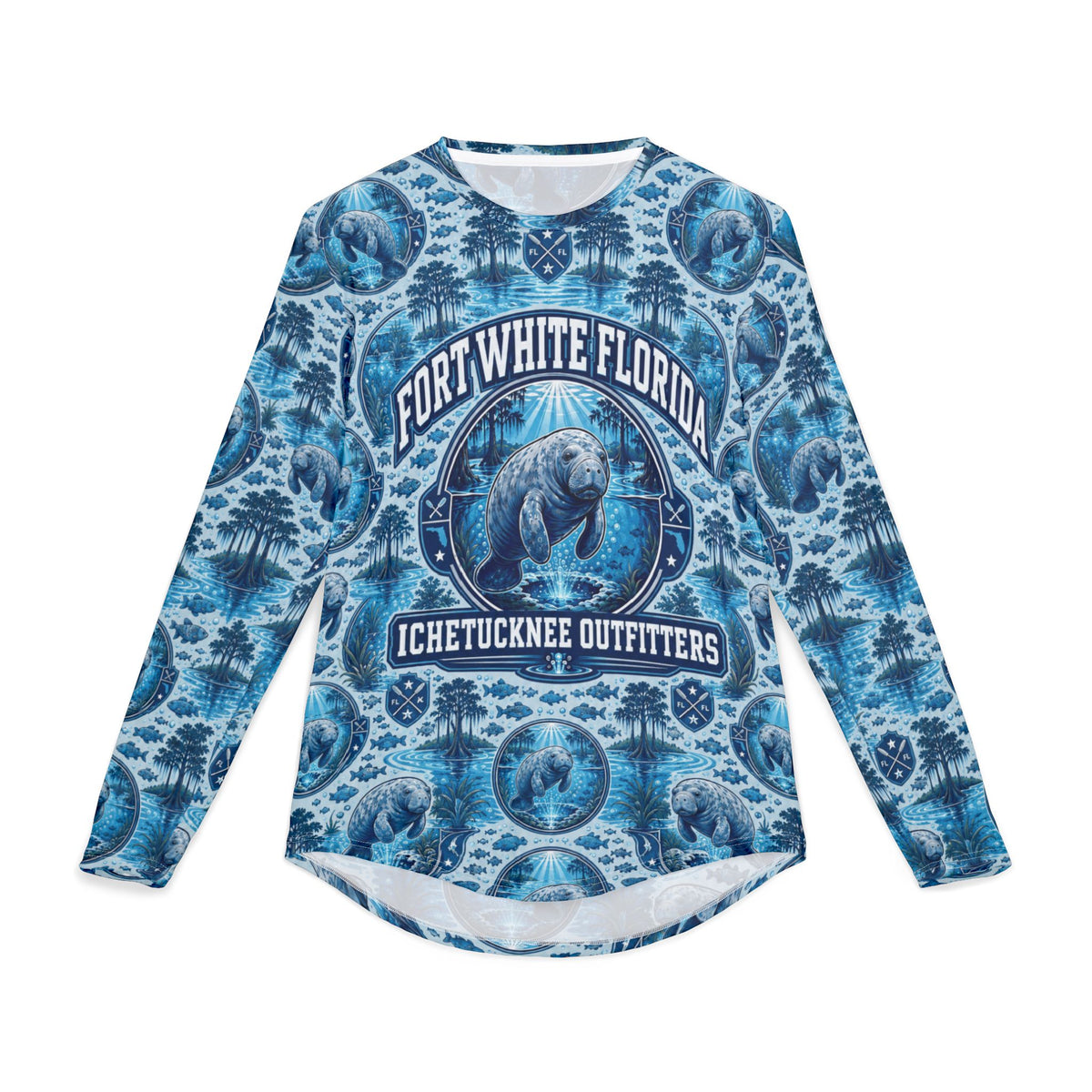 Fort White Florida Manatee Springs All-Over Print Long Sleeve Shirt