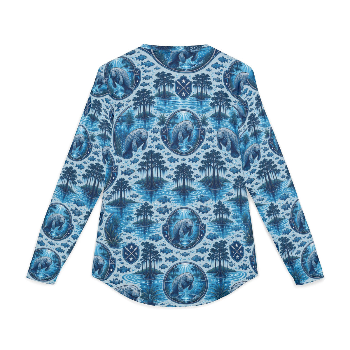 Fort White Florida Manatee Springs All-Over Print Long Sleeve Shirt