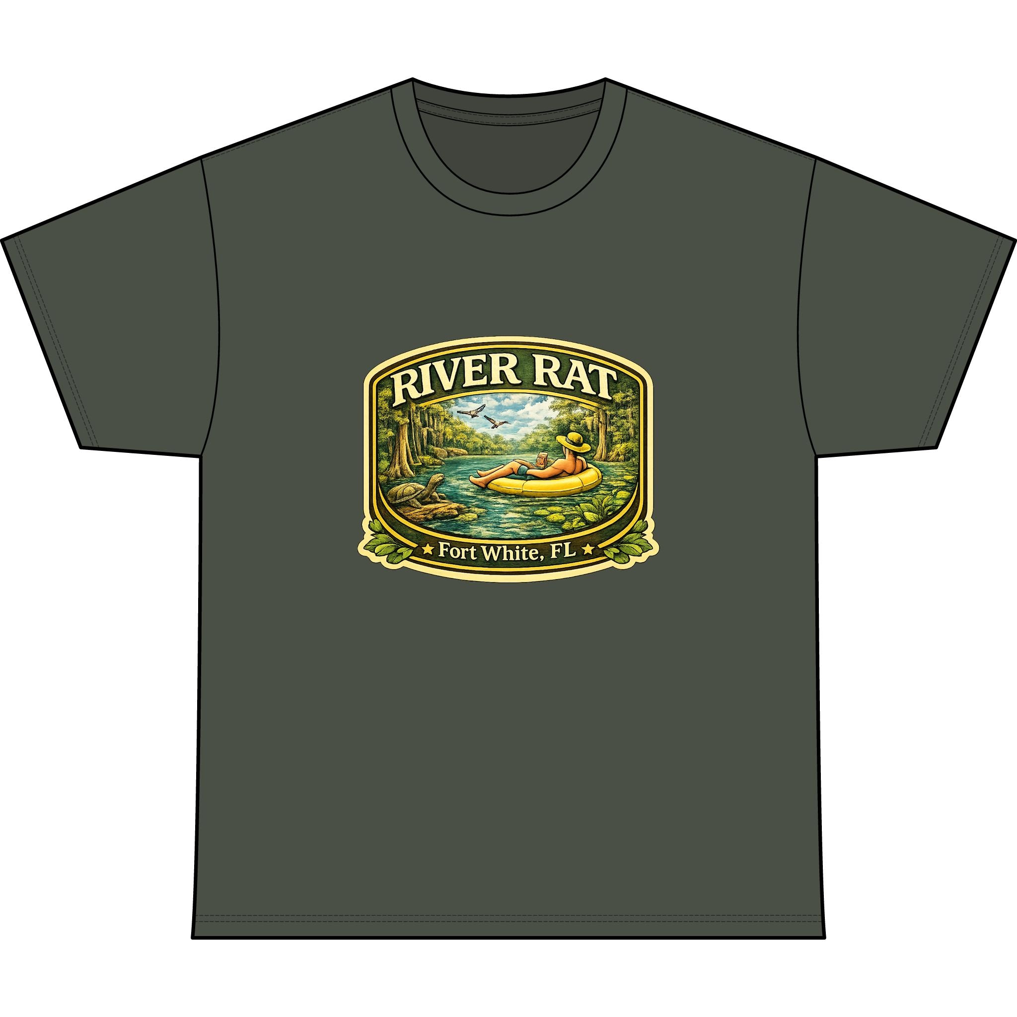 River Rat Kayak T‑Shirt — Fort White, FL Outdoor Fishing Boating Tee