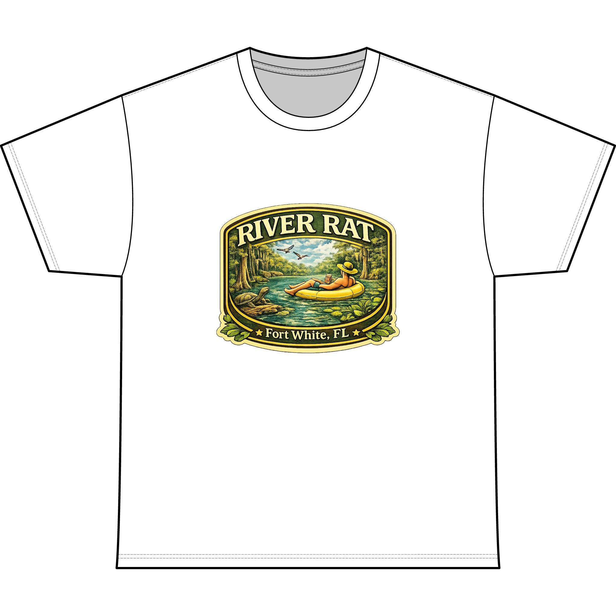 River Rat Kayak T‑Shirt — Fort White, FL Outdoor Fishing Boating Tee