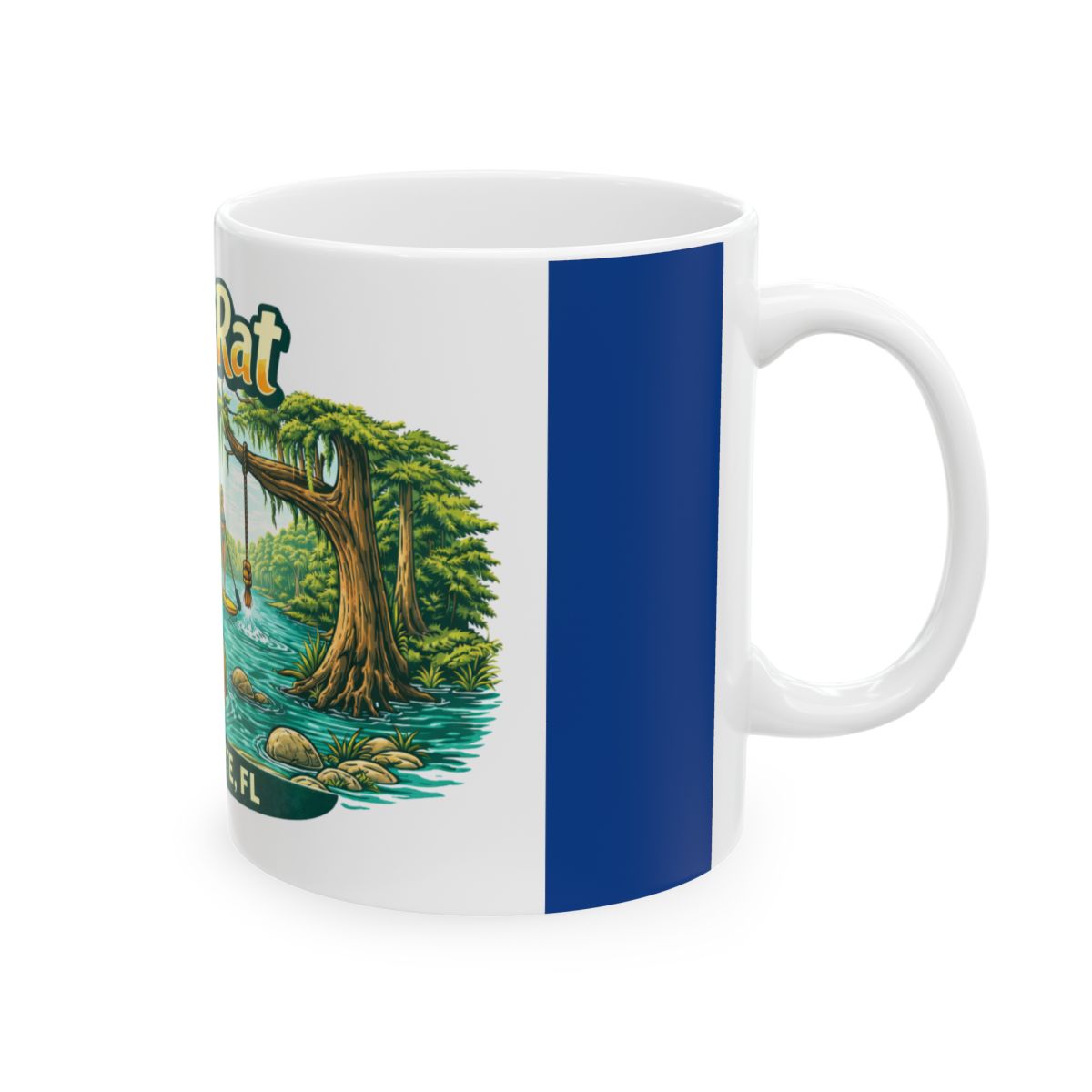 Mug with a nature-themed design on a white background