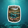Little River Cave Diving Sticker on Florida Springs teal background
