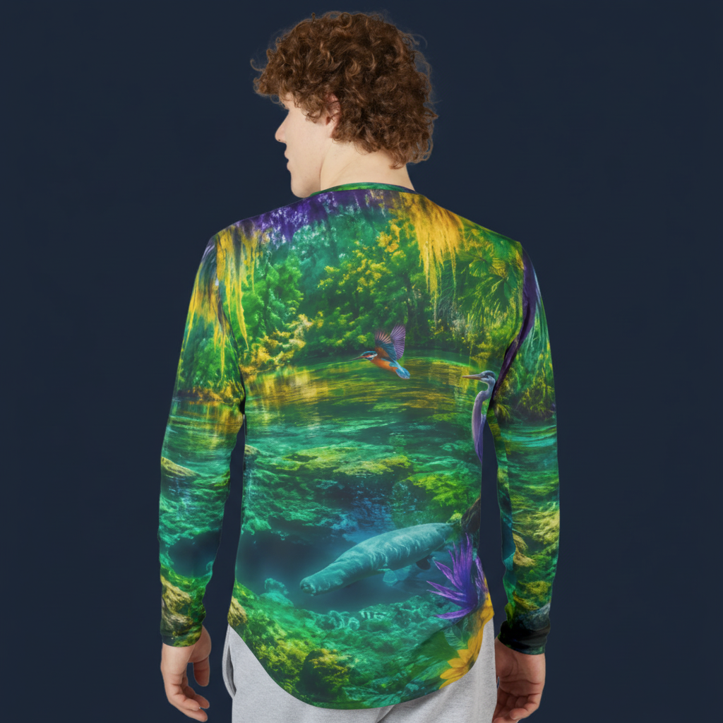 Santa Fe River Kayak UV Long Sleeve - Dark Navy Background